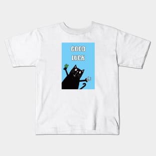 Black Cat Good Luck Kids T-Shirt